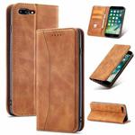 Magnetic Dual-fold Leather Case For iPhone 8 Plus / 7 Plus(Brown)