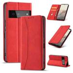 For Google Pixel 6 Magnetic Dual-fold Leather Phone Case(Red)