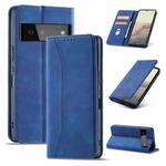 For Google Pixel 6 Magnetic Dual-fold Leather Phone Case(Blue)