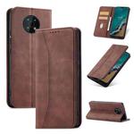 For Nokia G50 5G Magnetic Dual-fold Leather Phone Case(Brown)