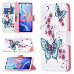 For Xiaomi Redmi Note 11 5G Colored Drawing Leather Phone Case(Peach Blossom Butterfly)