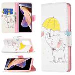 For Xiaomi Redmi Note 11 Pro / 11 Pro+ Colored Drawing Leather Phone Case(Umbrella Elephant)