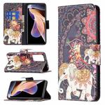 For Xiaomi Redmi Note 11 Pro / 11 Pro+ Colored Drawing Leather Phone Case(Flowers Elephant)