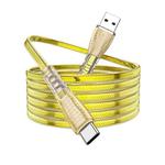 Borofone BU31 1.2m 3A USB to USB-C / Type-C Jelly Braided Charging Data Cable(Gold)