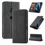 For Sony Xperia XZ3 Magnetic Dual-fold Leather Phone Case(Black)