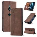 For Sony Xperia XZ3 Magnetic Dual-fold Leather Phone Case(Coffee)