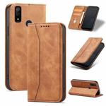 For Fujitsu Arrows WE Magnetic Dual-fold Leather Phone Case(Brown)