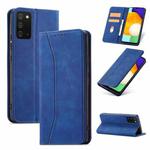 For Samsung Galaxy A03s 164mm Magnetic Dual-fold Leather Phone Case(Blue)