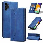 For Samsung Galaxy A13 5G Magnetic Dual-fold Leather Phone Case(Blue)