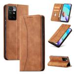 For Xiaomi Redmi 10 Magnetic Dual-fold Leather Phone Case(Brown)