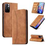 For Xiaomi Redmi Note 11 5G Magnetic Dual-fold Leather Phone Case(Brown)