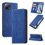 For Xiaomi Mi 11 Lite Magnetic Dual-fold Leather Phone Case(Blue)