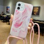 For iPhone 12 Pro Marble Pattern Lanyard Phone Case(3)