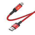 Borofone BU30 1.2m 2.4A USB to Micro USB Smart Power-off Charging Data Cable(Red)