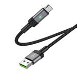 Borofone BU30 1.2m 5A USB to Type-C Smart Power-off Charging Data Cable(Black)