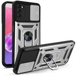 For Samsung Galaxy A03s US Version Sliding Camera Design TPU + PC Phone Case(Silver)