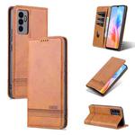 For vivo S10e / V23e AZNS Magnetic Calf Texture Horizontal Flip Leather Phone Case(Light Brown)