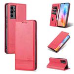 For vivo S10e / V23e AZNS Magnetic Calf Texture Horizontal Flip Leather Phone Case(Red)