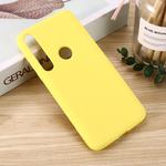 For Motorola G8 Plus Solid Color Liquid Silicone Shockproof Coverage Case(Yellow)