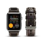 For Apple Watch Series 8&7 41mm / SE 2&6&SE&5&4 40mm / 3&2&1 38mm Oil Wax Retro Cowhide Strap Watch Band(Black)