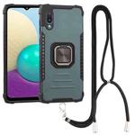 For Samsung Galaxy A02 / M02 Lanyard Aluminum TPU Case(Green)