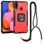 For Samsung Galaxy A20s Lanyard Aluminum TPU Case(Red)