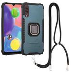 For Samsung Galaxy A21 US Version Lanyard Aluminum TPU Case(Green)