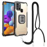 For Samsung Galaxy A21s Lanyard Aluminum TPU Case(Gold)