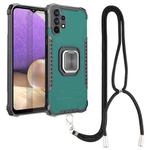 For Samsung Galaxy A32 5G Lanyard Aluminum TPU Case(Green)