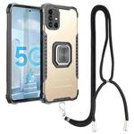 For Samsung Galaxy A51 5G Lanyard Aluminum TPU Case(Gold)