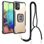 For Samsung Galaxy A71 Lanyard Aluminum TPU Case(Gold)