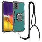 For Samsung Galaxy A82 5G Lanyard Aluminum TPU Case(Green)