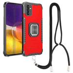 For Samsung Galaxy A82 5G Lanyard Aluminum TPU Case(Red)