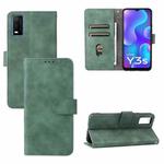 For vivo Y3s 2021 Solid Color Skin Feel Magnetic Buckle Leather Phone Case(Green)
