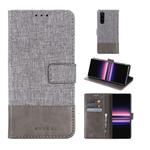 For Sony Xperia 5 MUMXA MX102 Horizontal Flip Canvas Stitching Leather Case with Holder & Card Slots & Wallet(Grey)
