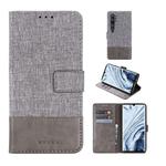 For Xiaomi Mi Note 10 MUMXA MX102 Horizontal Flip Canvas Stitching Leather Case with Holder & Card Slots & Wallet(Grey)