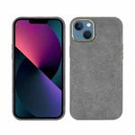 For iPhone 13 Plush Roughout PU Phone Case(Grey)