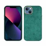 For iPhone 13 Plush Roughout PU Phone Case(Green)