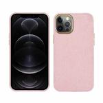 For iPhone 12 / 12 Pro Plush Roughout PU Phone Case(Pink)