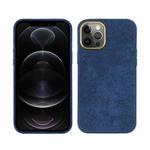 For iPhone 12 / 12 Pro Plush Roughout PU Phone Case(Blue)