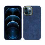 For iPhone 12 Pro Max Plush Roughout PU Phone Case(Blue)