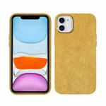 For iPhone 11 Plush Roughout PU Phone Case (Yellow)