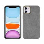 For iPhone 11 Plush Roughout PU Phone Case (Grey)