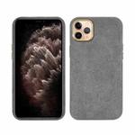 For iPhone 11 Pro Max Plush Roughout PU Phone Case (Grey)