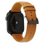 For Apple Watch Series 7 41mm / 6 & SE & 5 & 4 40mm / 3 & 2 & 1 38mm Oil Wax Crazy Horse Texture Genuine Leather Watch Band(Light Brown)