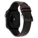 For Apple Watch Series 7 45mm / 6 & SE & 5 & 4 44mm / 3 & 2 & 1 42mm Oil Wax Crazy Horse Texture Genuine Leather Watch Band(Coffee)