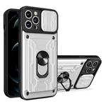 For iPhone 13 Pro Max Sliding Camshield Card Phone Case (White)