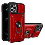 For iPhone 12 Pro Max Sliding Camshield Card Phone Case(Red)