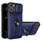 For iPhone 11 Pro Max Sliding Camshield Card Phone Case (Blue)