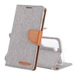 For Samsung Galaxy S22+ 5G GOOSPERY CANVAS DIARY Canvas Texture Leather Phone Case(Grey)